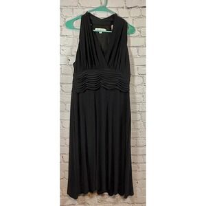 Evan-Picone Black Dress Sleeveless‎ Halter Neck Midi Dress Size 14
